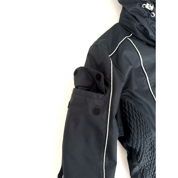 Nils Ski Snow Board Jacket Women 10 Black Thermal Soft Shell Zip Hood Pockets - Picture 10 of 16